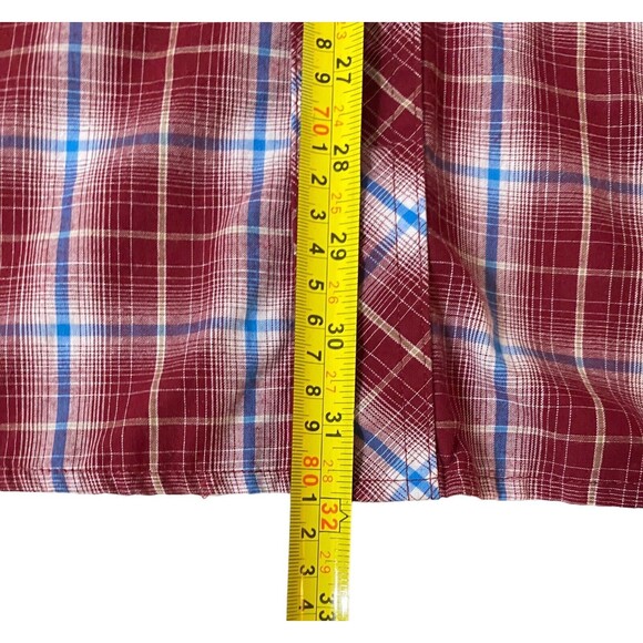 Wrangler Western Red Plaid Pearl Snap Cowboy Shirt Short Sleeve Mens Size 2XL - Picture 6 of 12